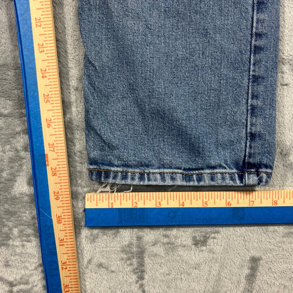 LEVI'S 514 Straight Jeans Mens 32x30 Blue Distressed Medium Wash Denim Rips - Picture 12 of 16